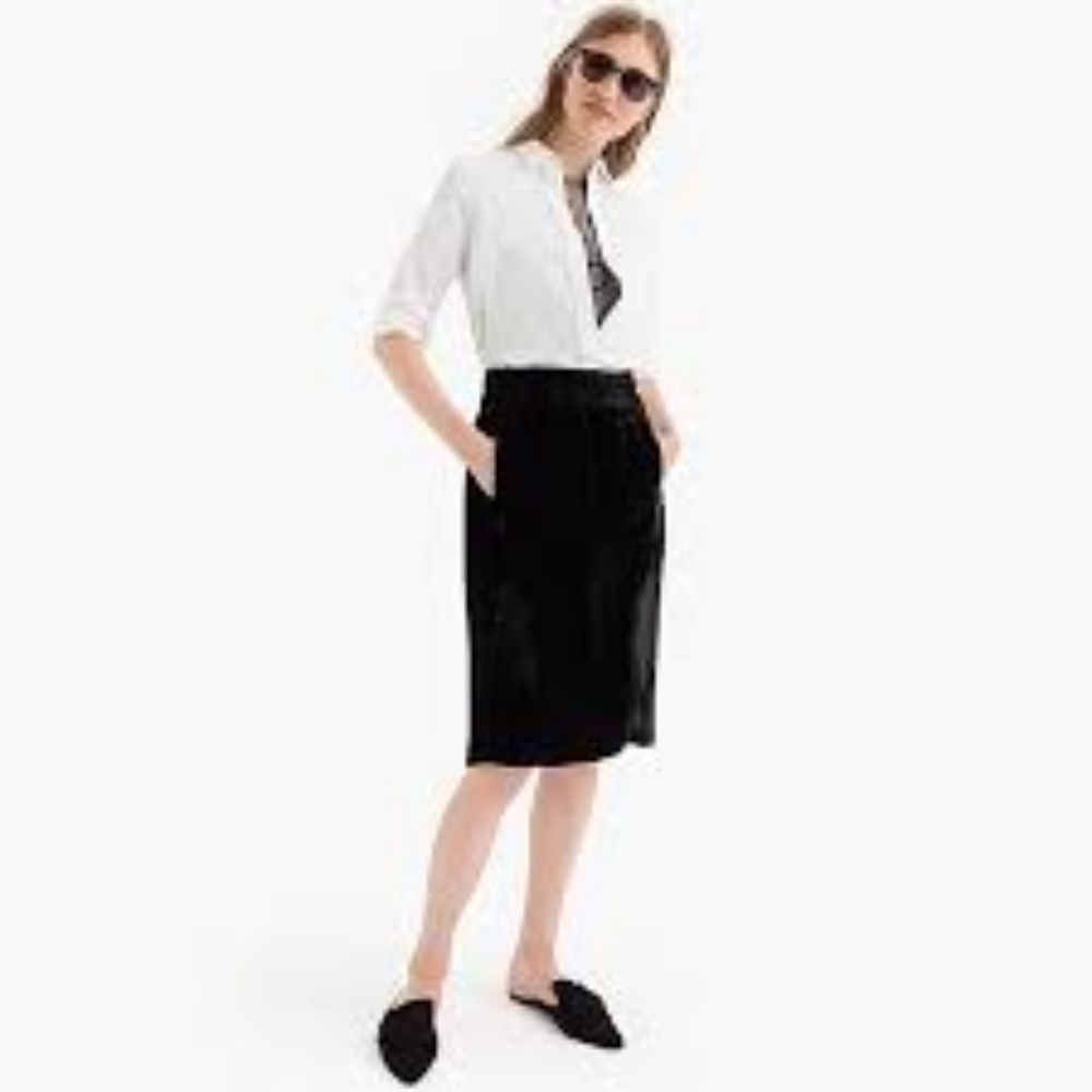 J.Crew Velvet pull-on skirt